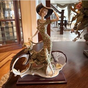 Giuseppe Armani Porcelain . Girl With Bicycle . Spring . 0539C . 15 in. . Italy